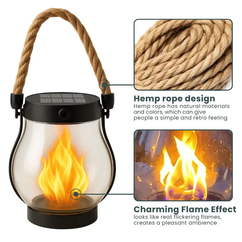 🔥 Last Day Promotion 50% OFF🔥Dancing flame Solar Lantern Outdoor Lights
